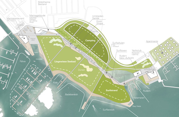 Visualisierung - Wettbewerb Masterplan Seebad Breitenbrunn